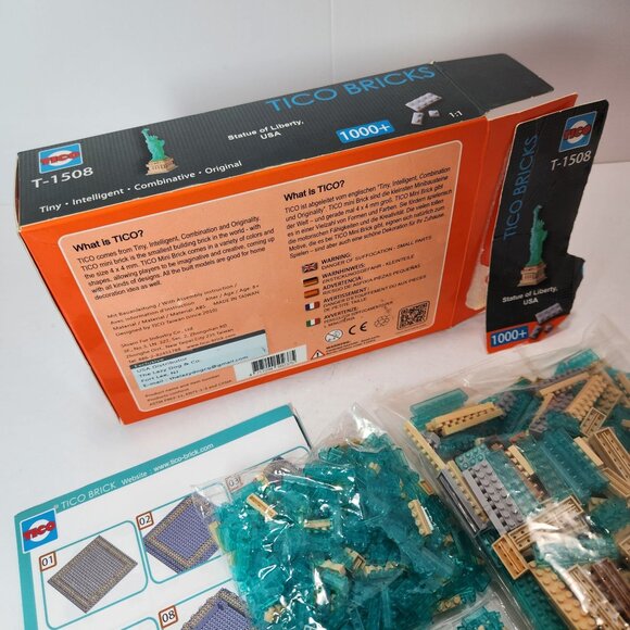 TICO T-1508 Statue of Liberty 1000+ Piece 3D Puzzle Sealed Contents/Open Box - Picture 7 of 11